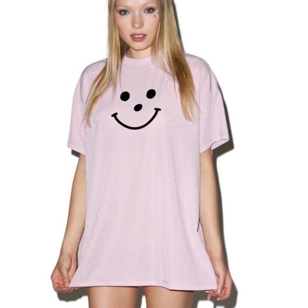 💜🙂lazy oaf oversized glitter smiley top 🙂💜